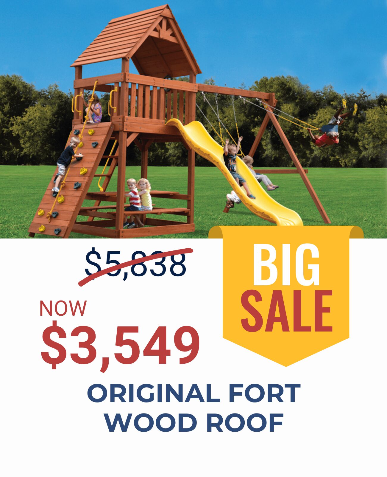 Mississippi Play Sets Original Fort Wood Roof Shivers Buildings Swing Set Tree House